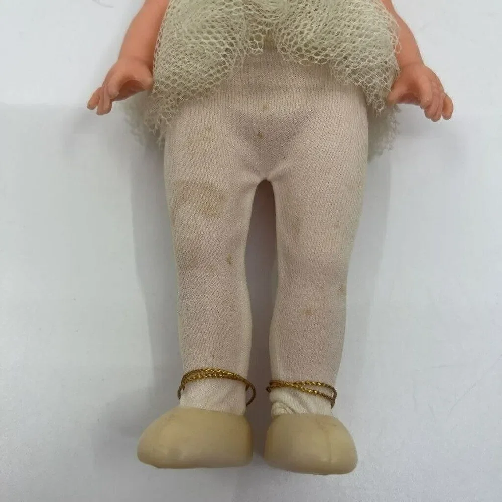 Vintage U.D.co Doll Ballerina Blue Eyes Dress Tutu‎ Brown Hair Hong Kong 9.5